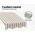 Instahut Window Door Awning 1mx1m Beige White Polyester Fabric Aluminum Frame - Outdoorium