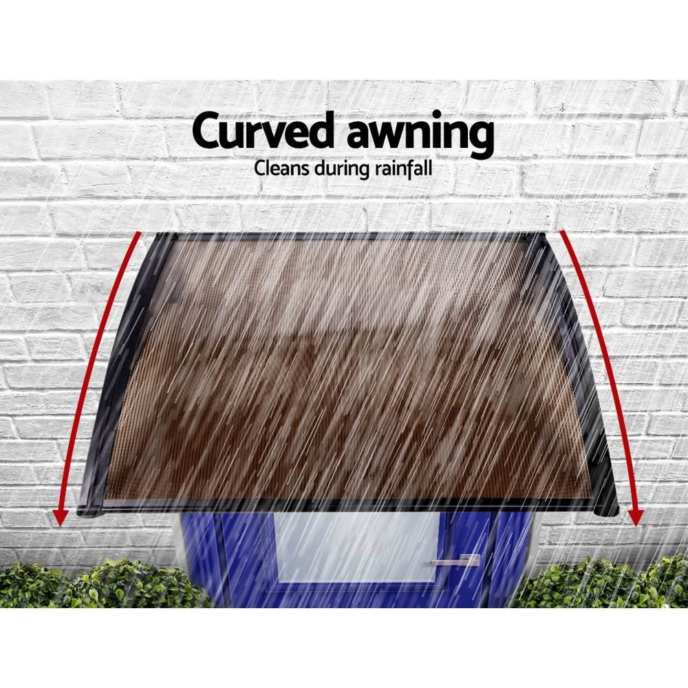 Instahut Window Door Awning Outdoor Door Canopy Patio Awning 1mx1.2m DIY Brown - Outdoorium