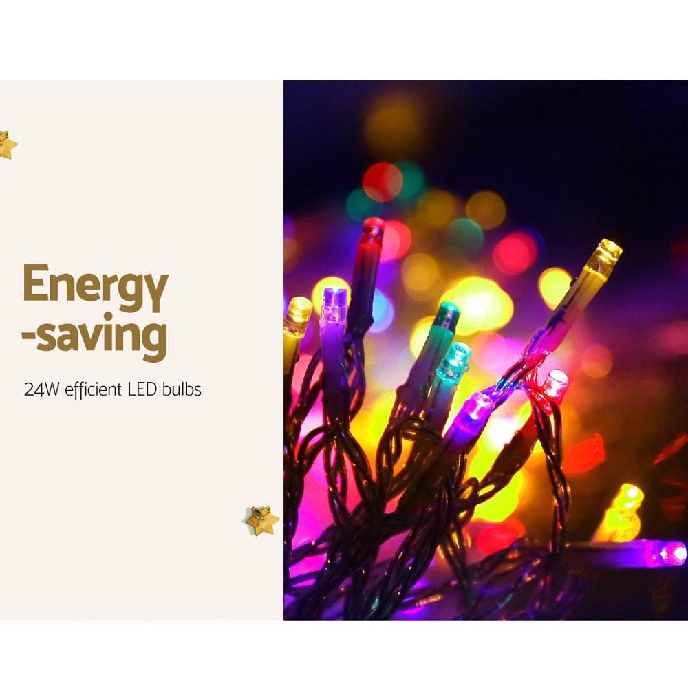 100M Christmas Lights String Fairy Light 500 LED Colourful Jingle Jollys - Outdoorium