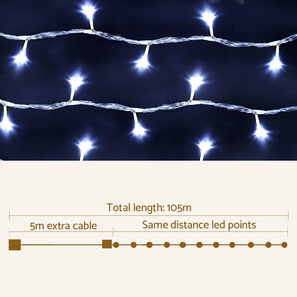 Jingle Jollys 100M Christmas String Lights 500LED Party Wedding Outdoor Garden - Outdoorium