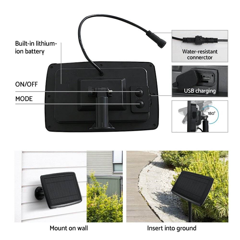 23m Solar Festoon Lights Outdoor LED String Light - Outdoorium