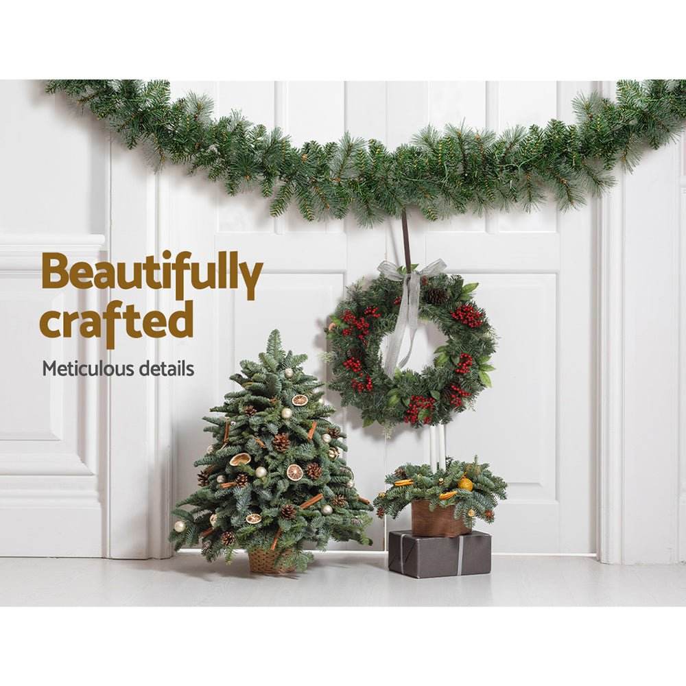 Jingle Jollys 1.8m Christmas Garland with LED lights Party Xmas Decorations - Outdoorium