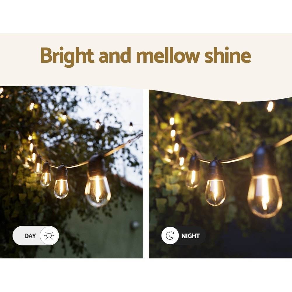 Jingle Jollys 23m Festoon Lights String Lights Outdoor Decor - Outdoorium
