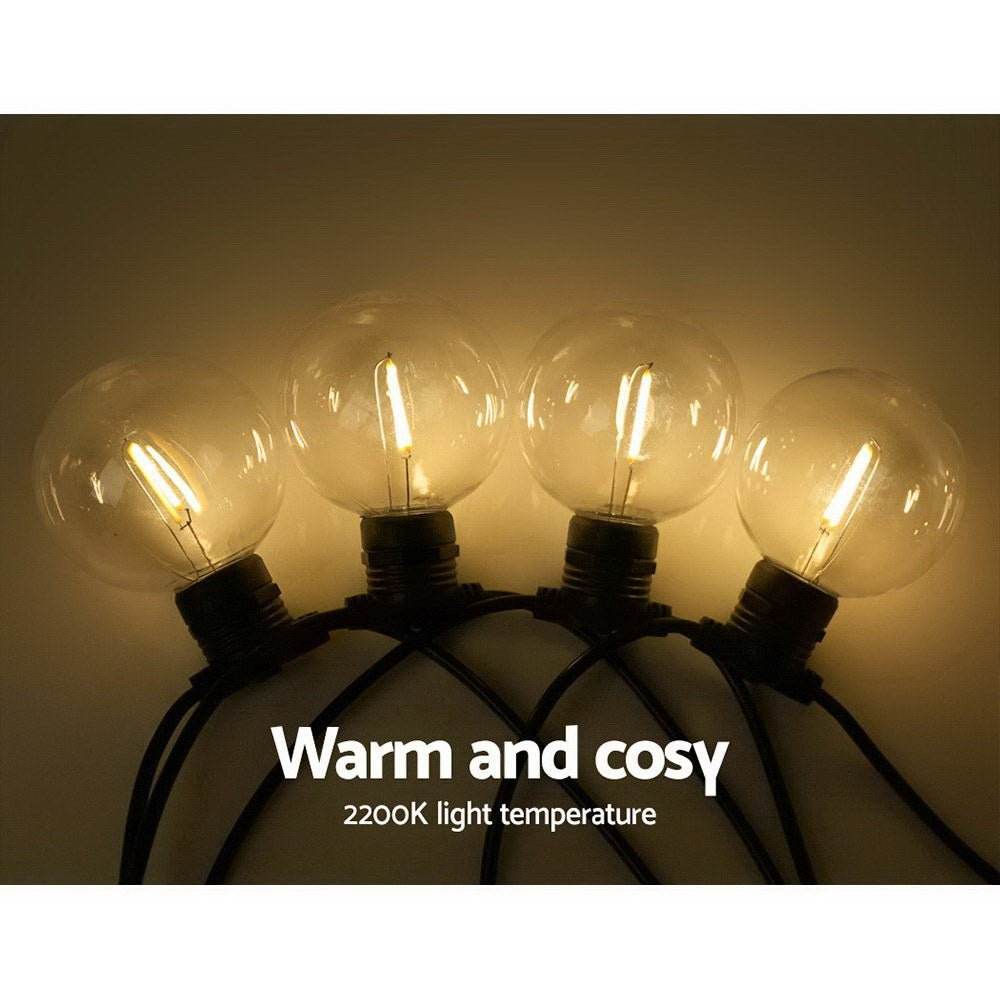 23m LED Festoon String Lights 20 Bulbs Kits G80 - Outdoorium