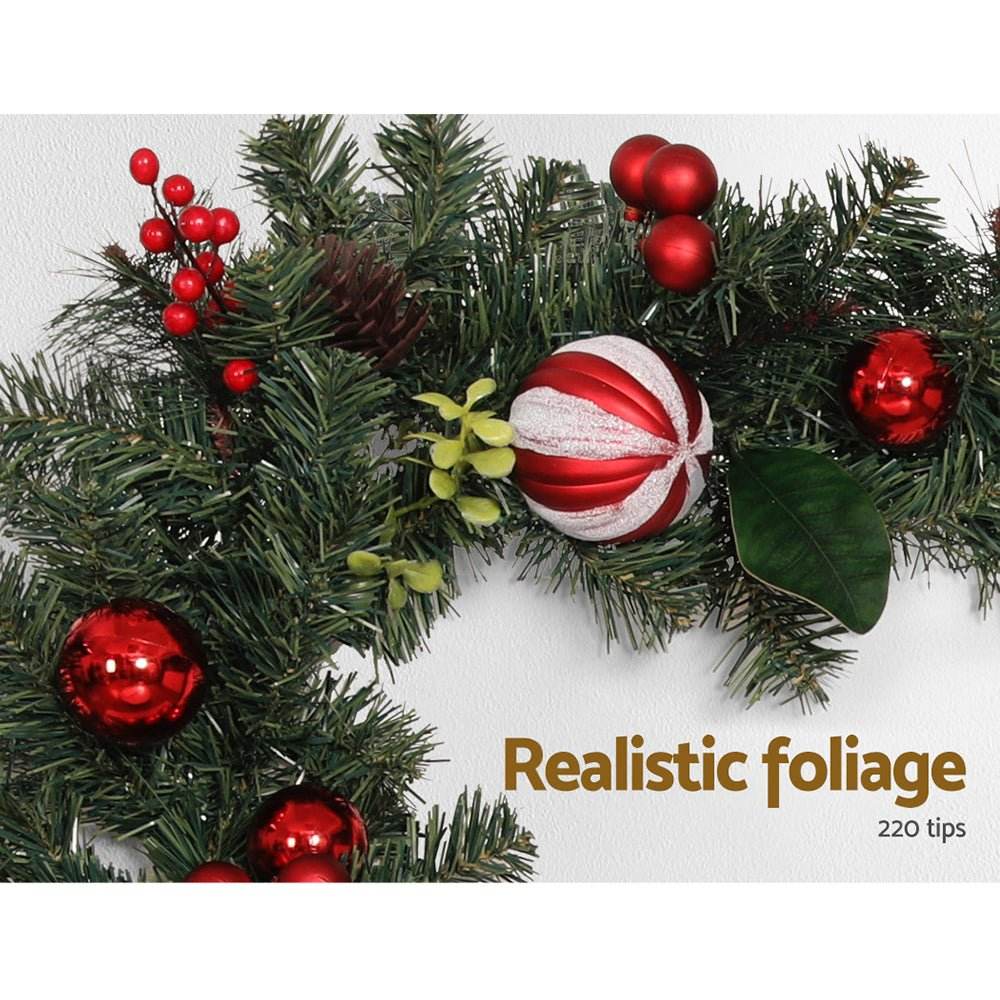 Jingle Jollys 2.7m Christmas Garland with Decorations Xmas Wedding Party - Outdoorium