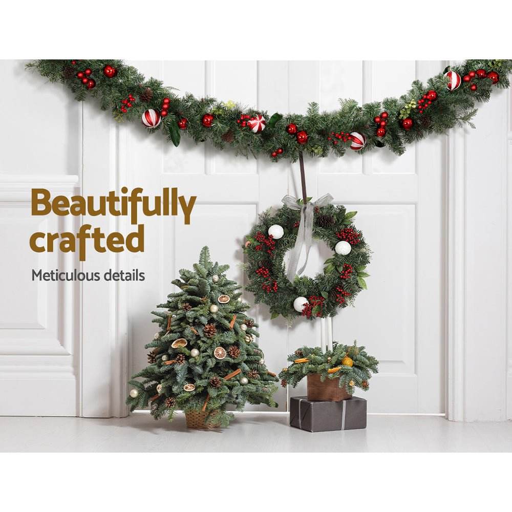 Jingle Jollys 2.7m Christmas Garland with Decorations Xmas Wedding Party - Outdoorium