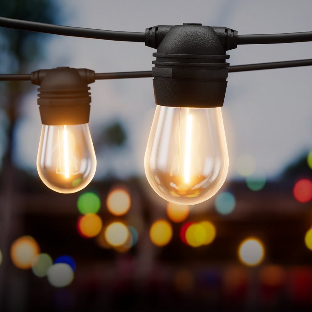 Jingle Jollys 32m Solar Festoon Lights Outdoor LED Fairy String Light - Outdoorium