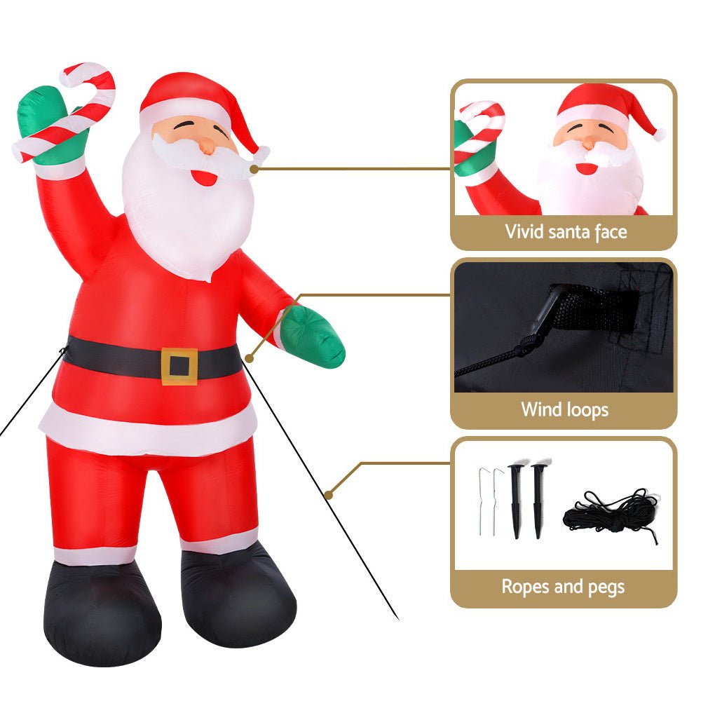 Jingle Jollys 3M Christmas Inflatable Santa Xmas Outdoor Decorations LED Lights - Outdoorium