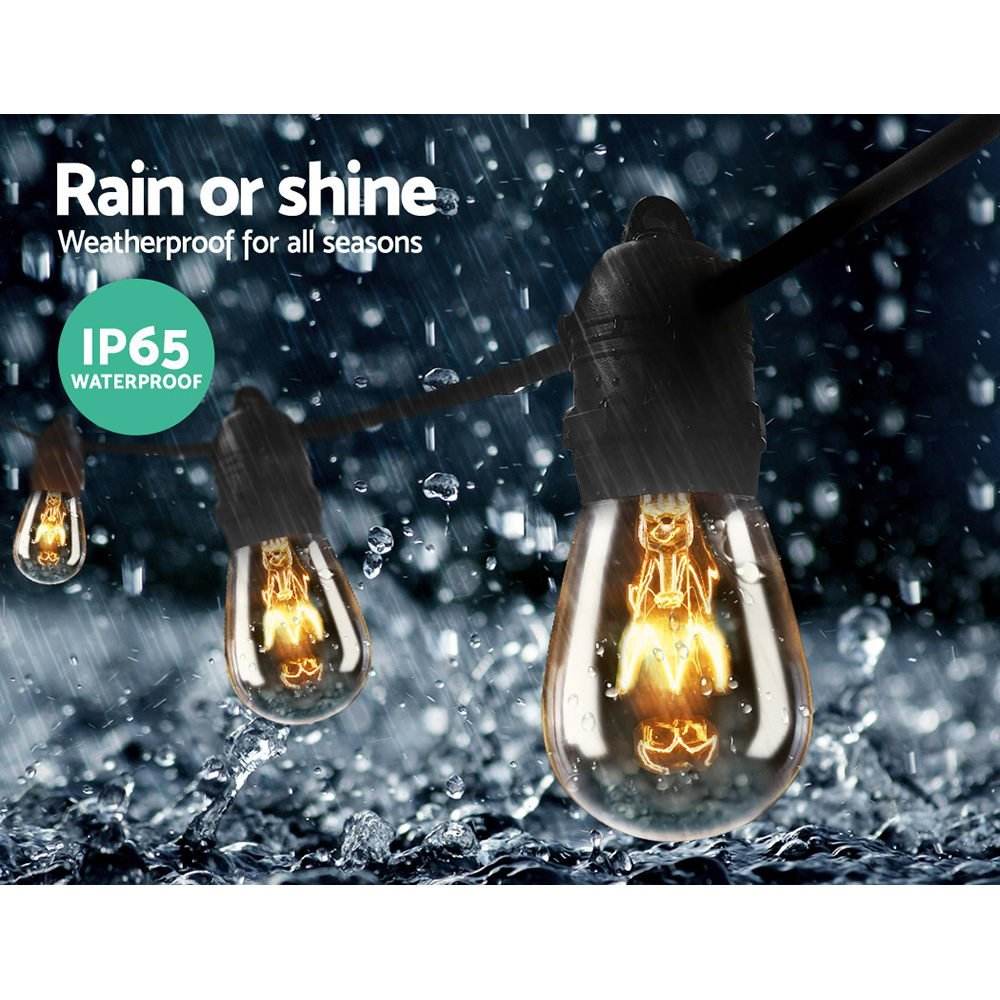 74m LED Festoon String Lights Outdoor Garden - Outdoorium