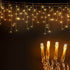 12.5M Christmas Lights Solar Icicle String Light Warm White Jingle Jollys - Outdoorium