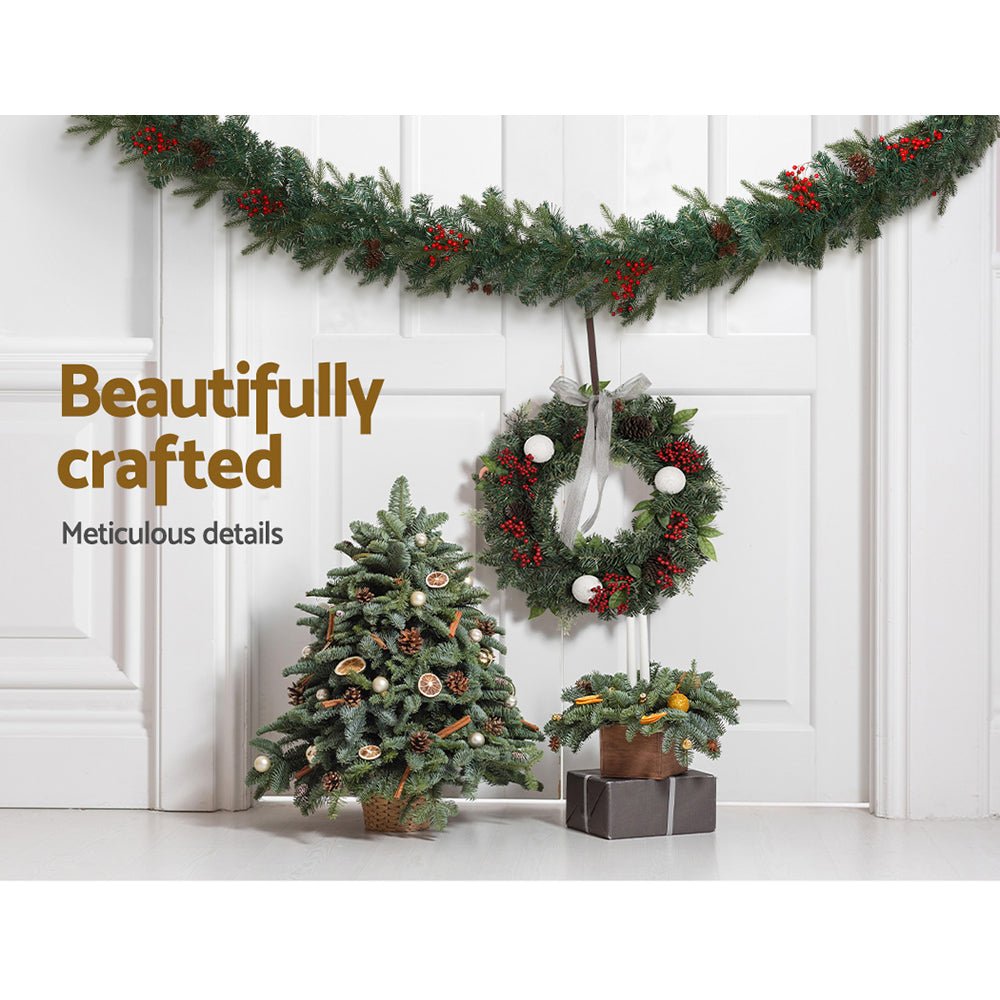 Jingle Jollys Christmas Garland with Wreath Set - Outdoorium