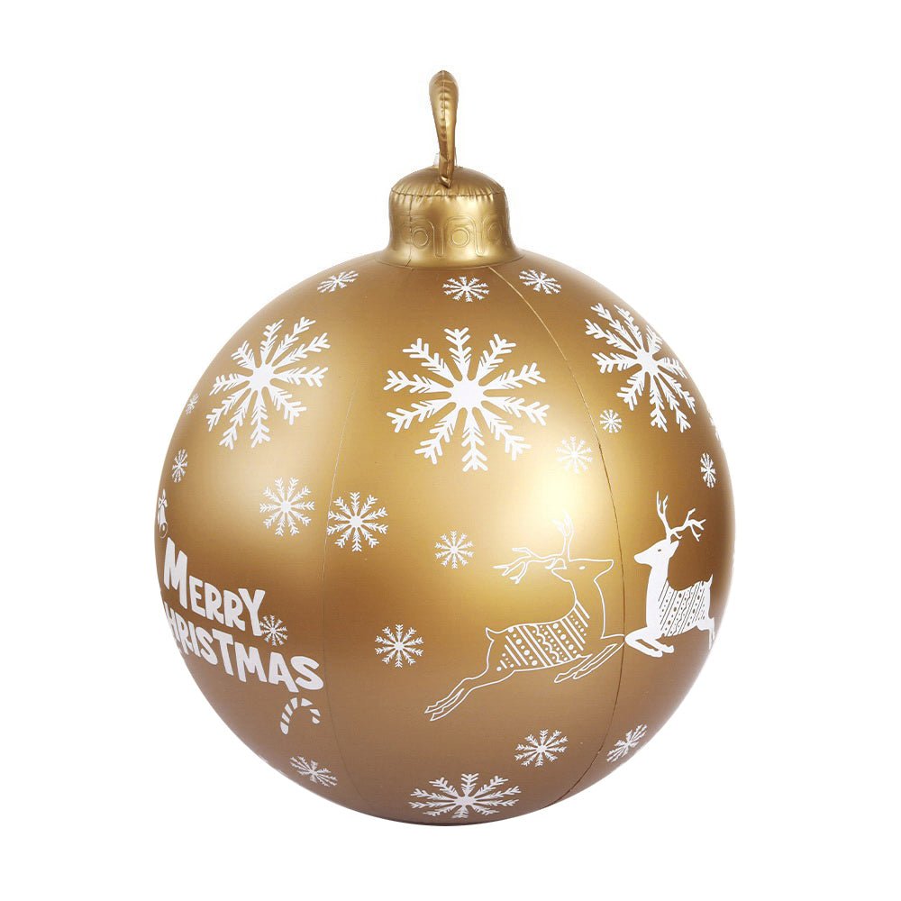 Jingle Jollys Christmas Inflatable Ball 60cm Decoration Giant Bauble Gold - Outdoorium