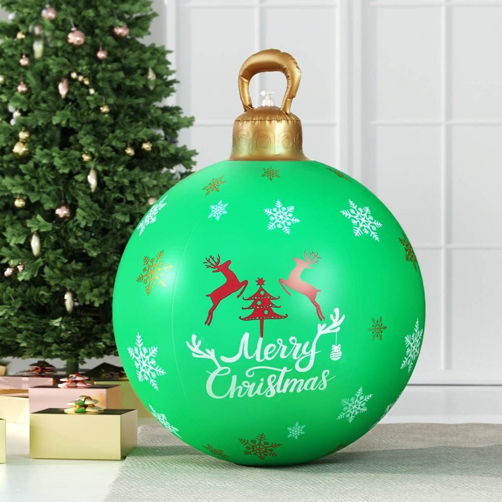 Jingle Jollys Christmas Inflatable Ball Bauble 60cm Outdoor Decoration Green - Outdoorium
