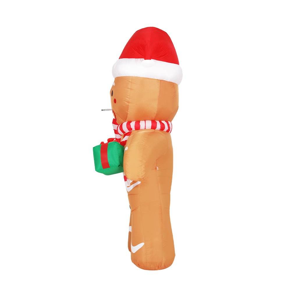 Jingle Jollys Christmas Inflatable Gingerbread Man 2.4M Illuminated Decorations | Outdoorium
