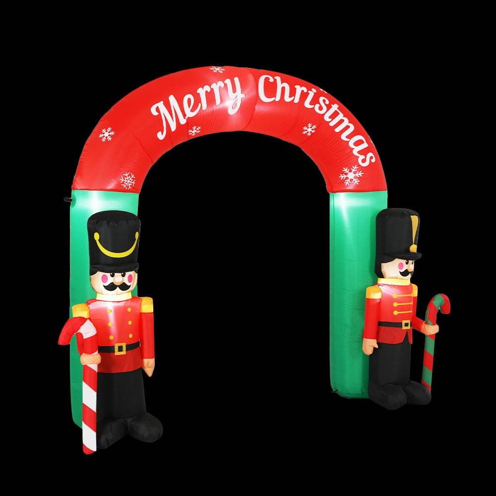 Jingle Jollys Christmas Inflatable Archwary Nutcracker 3M Illuminated Decorations - Outdoorium