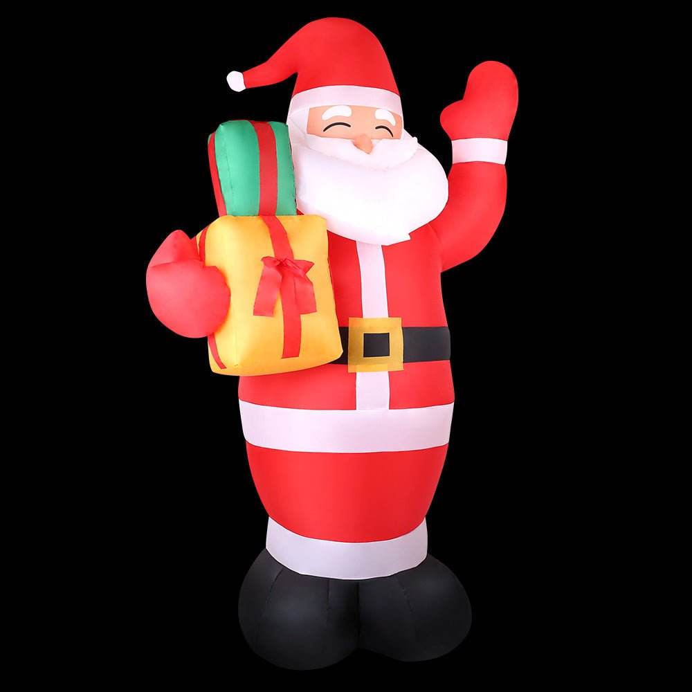 Jingle Jollys Christmas Inflatable Santa 2.4M Outdoor Xmas Decorations Lights - Outdoorium