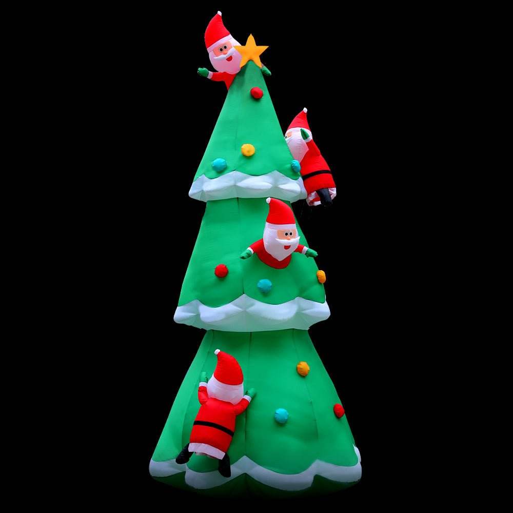 Jingle Jollys Christmas Inflatable Santa Tree 5M Illuminated Decorations | Outdoorium