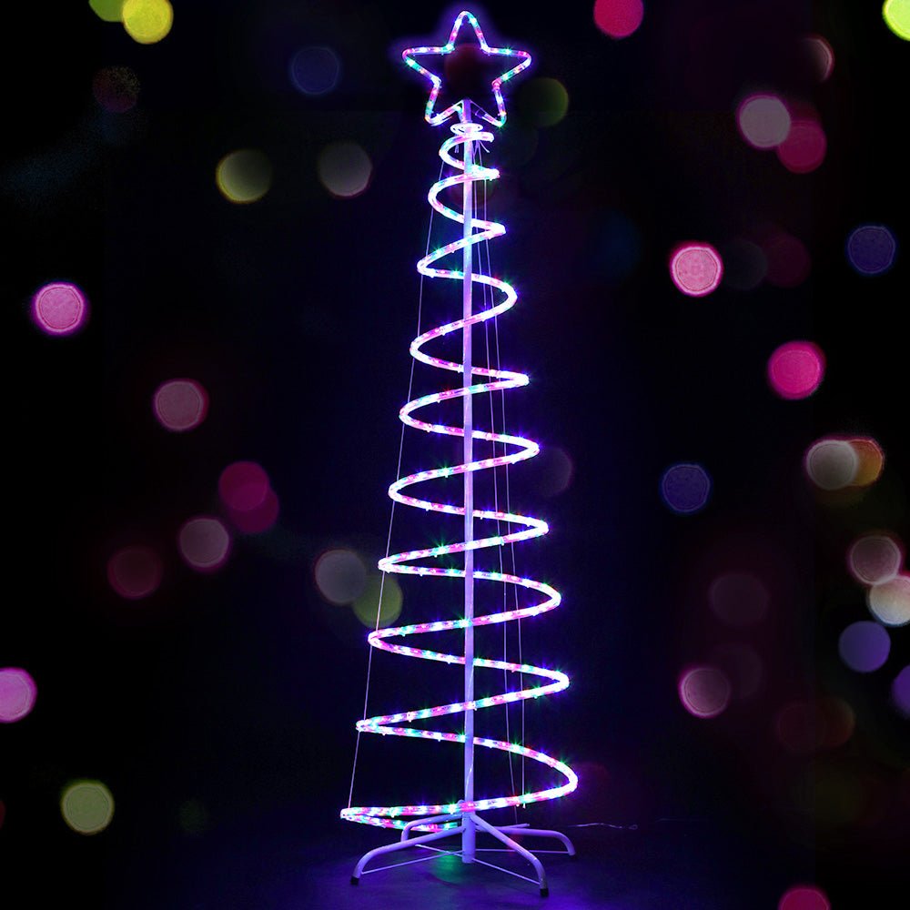 Jingle Jollys Christmas LED Motif Light 1.88M Tree Waterproof Colourful - Outdoorium