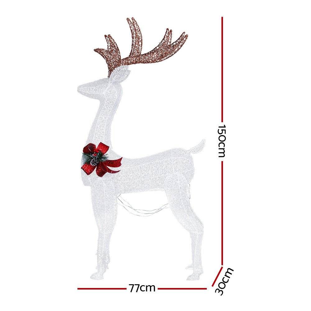 1.5M Christmas Lights Reindeer 100 LED Decorations Jingle Jollys | Outdoorium