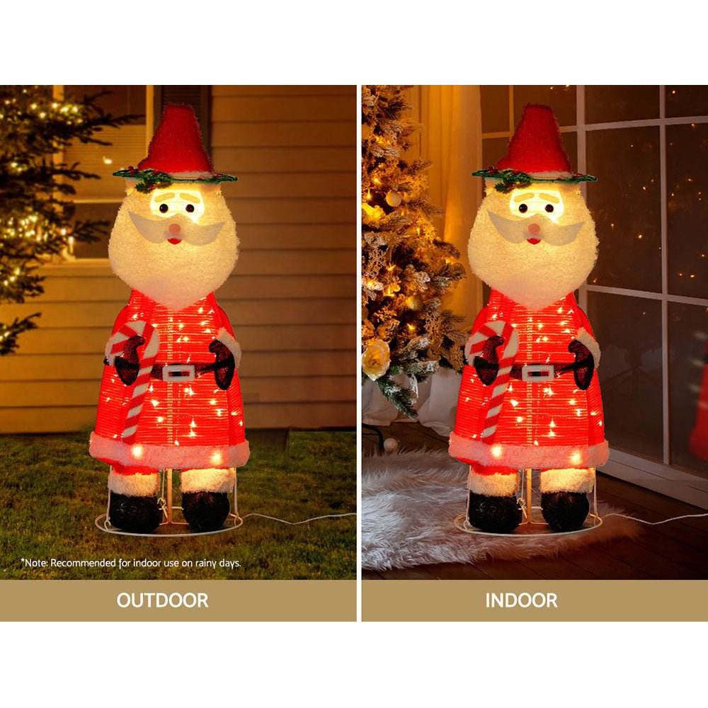Jingle Jollys Christmas Lights 96 LED 120cm Fairy Light Santa Decorations - Outdoorium