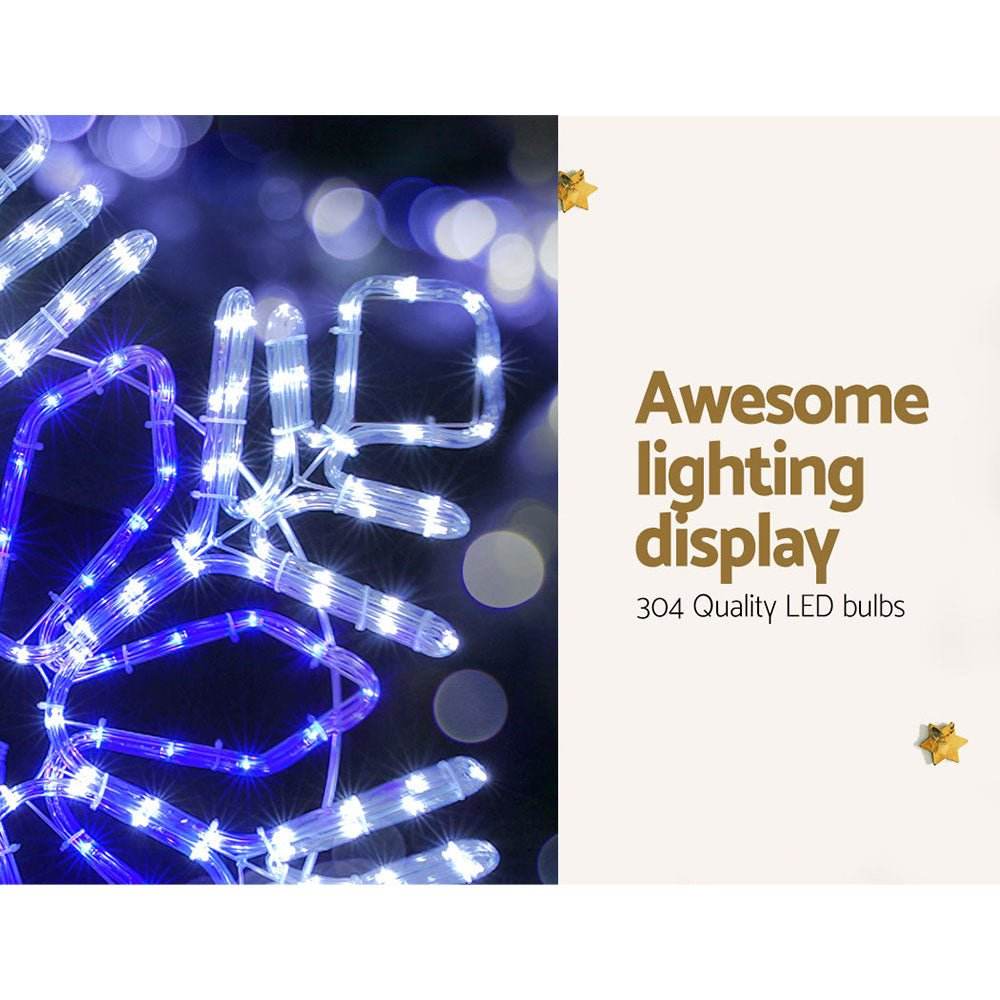 0.82M Christmas Lights 304 LED Snow Motif Light Decorations Jingle Jollys - Outdoorium