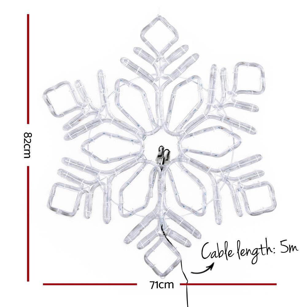 0.82M Christmas Lights 304 LED Snow Motif Light Decorations Jingle Jollys - Outdoorium