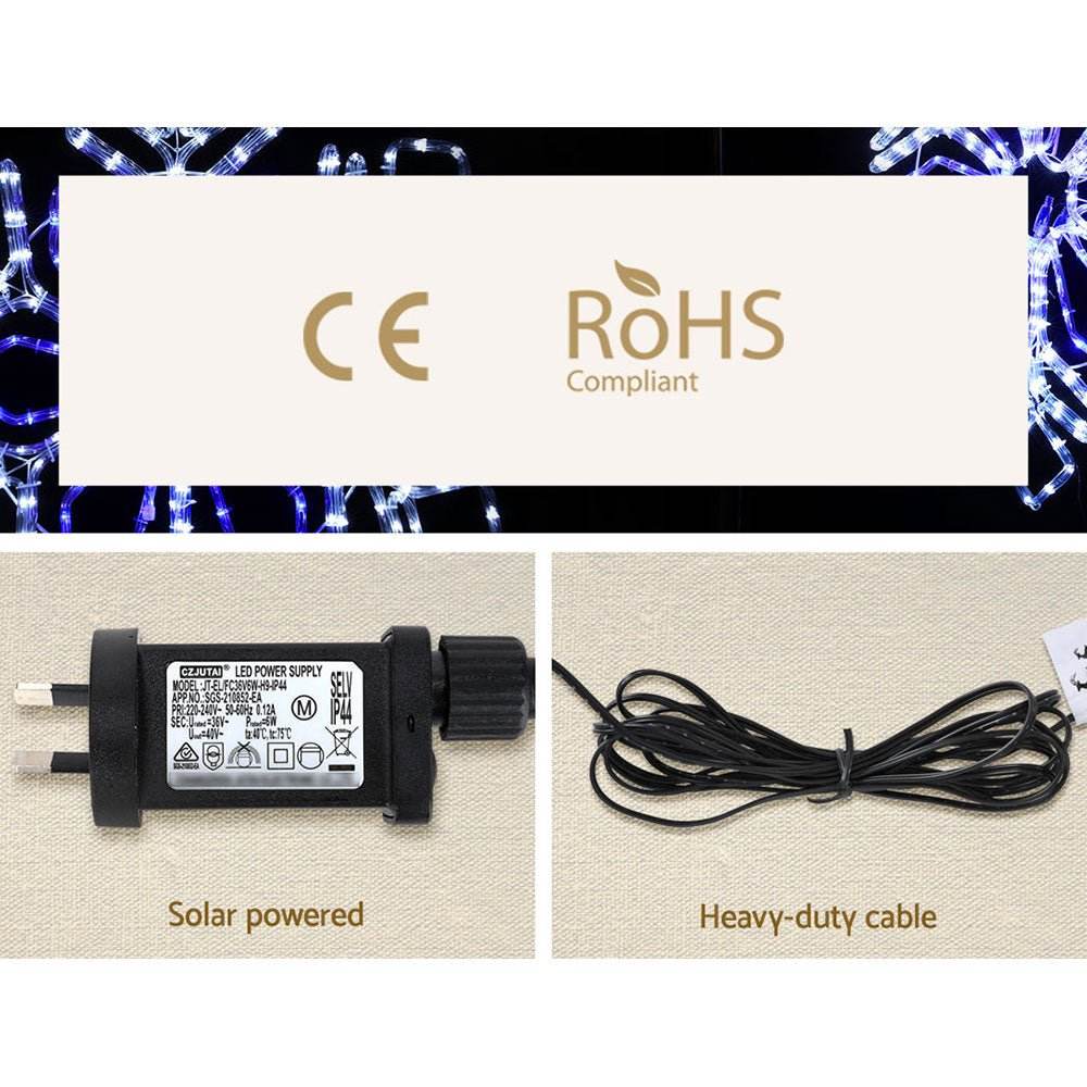 0.82M Christmas Lights 304 LED Snow Motif Light Decorations Jingle Jollys - Outdoorium