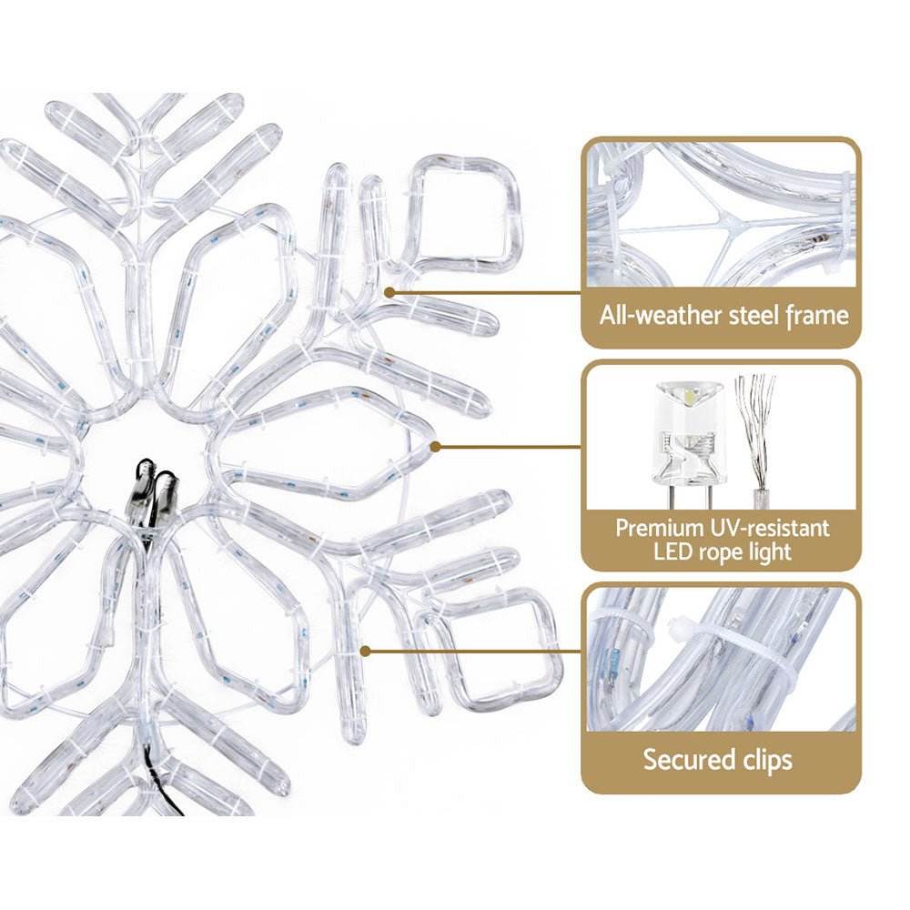 0.82M Christmas Lights 304 LED Snow Motif Light Decorations Jingle Jollys - Outdoorium