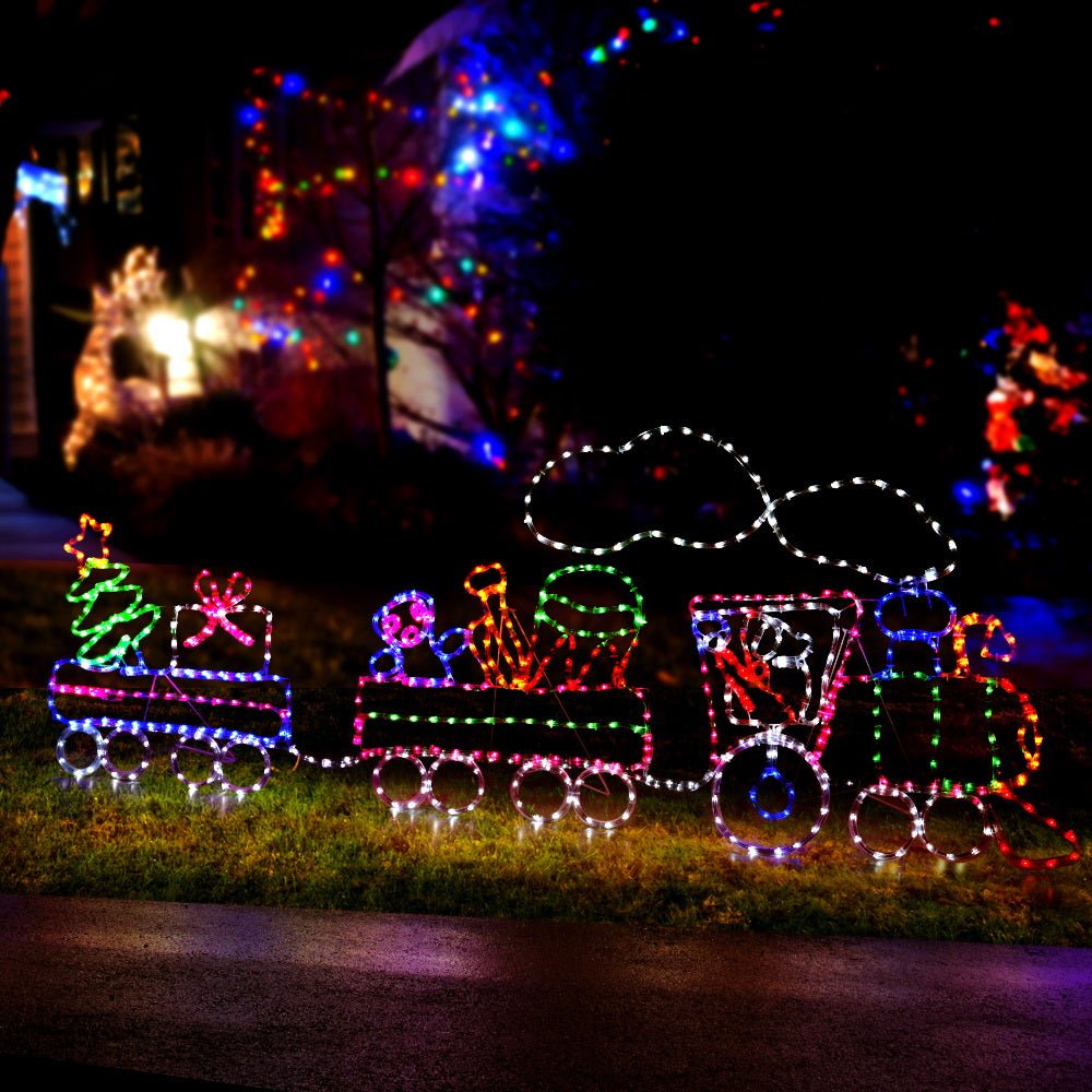 Jingle Jollys Christmas Lights Motif LED Rope Light Train Xmas Decor - Outdoorium