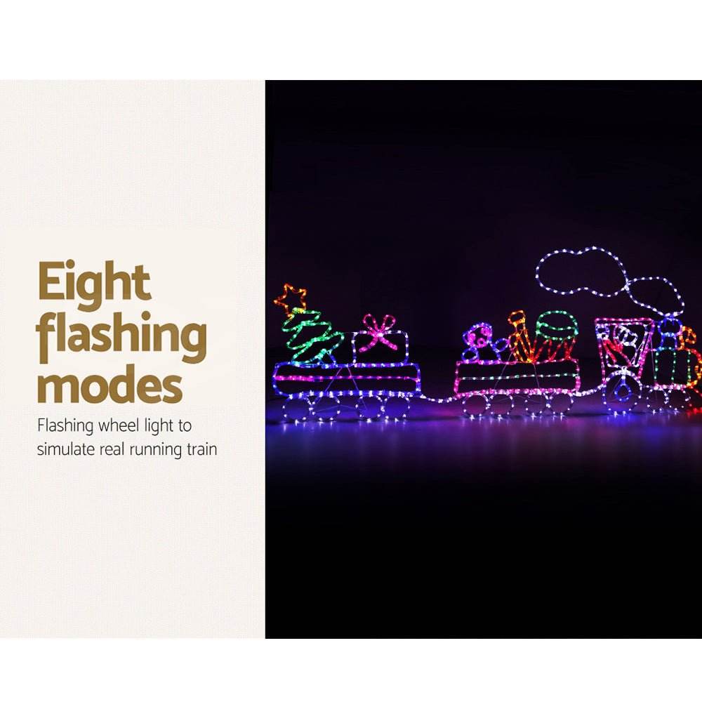 Jingle Jollys Christmas Lights Motif LED Rope Light Train Xmas Decor - Outdoorium
