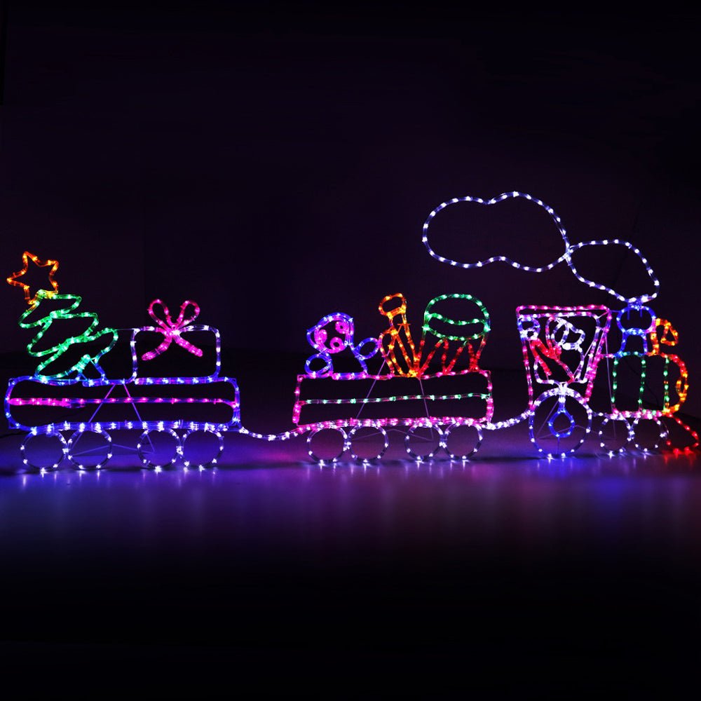 Jingle Jollys Christmas Lights Motif LED Rope Light Train Xmas Decor - Outdoorium