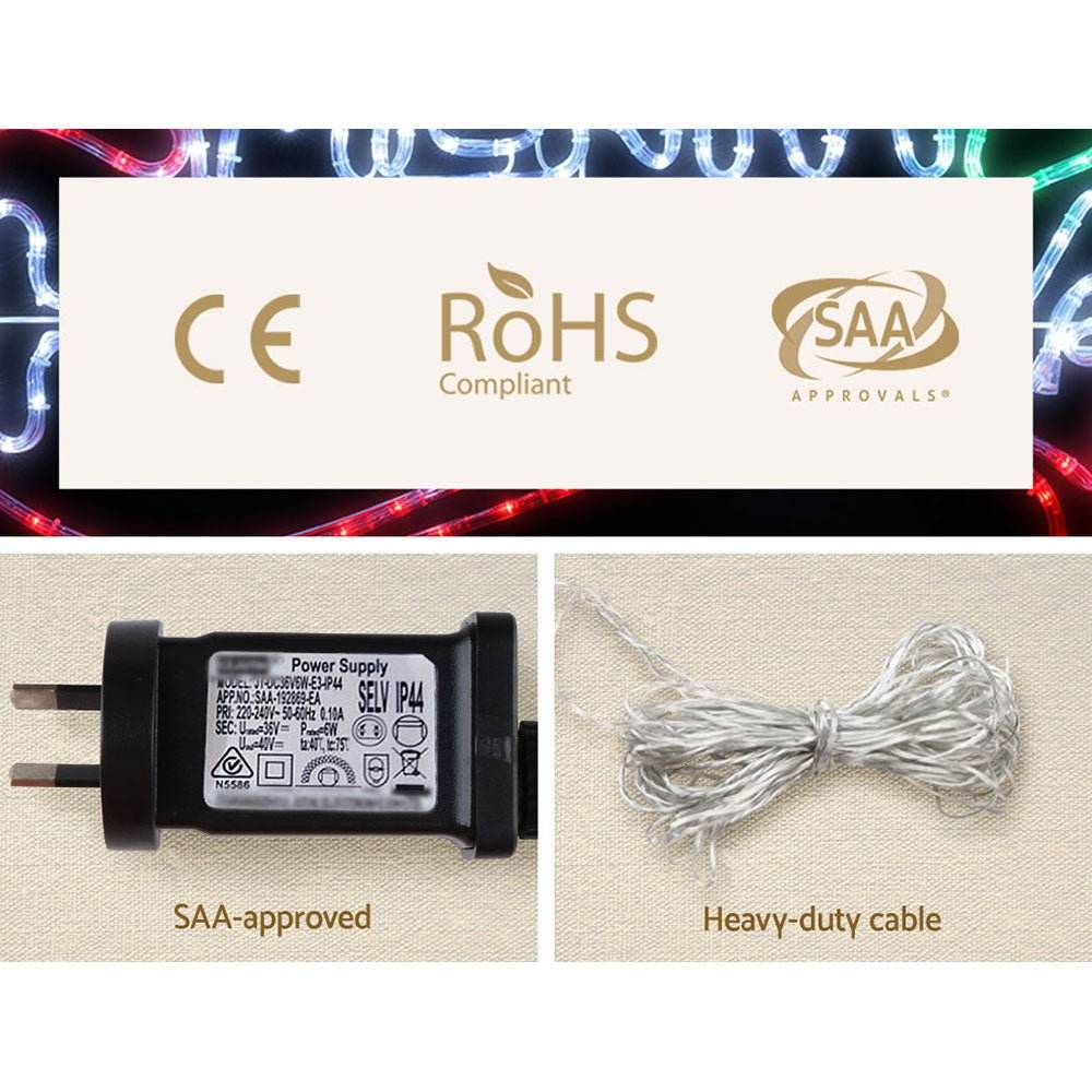 0.96M Christmas Lights Merry Christmas 288 LED Decorations Jingle Jollys - Outdoorium