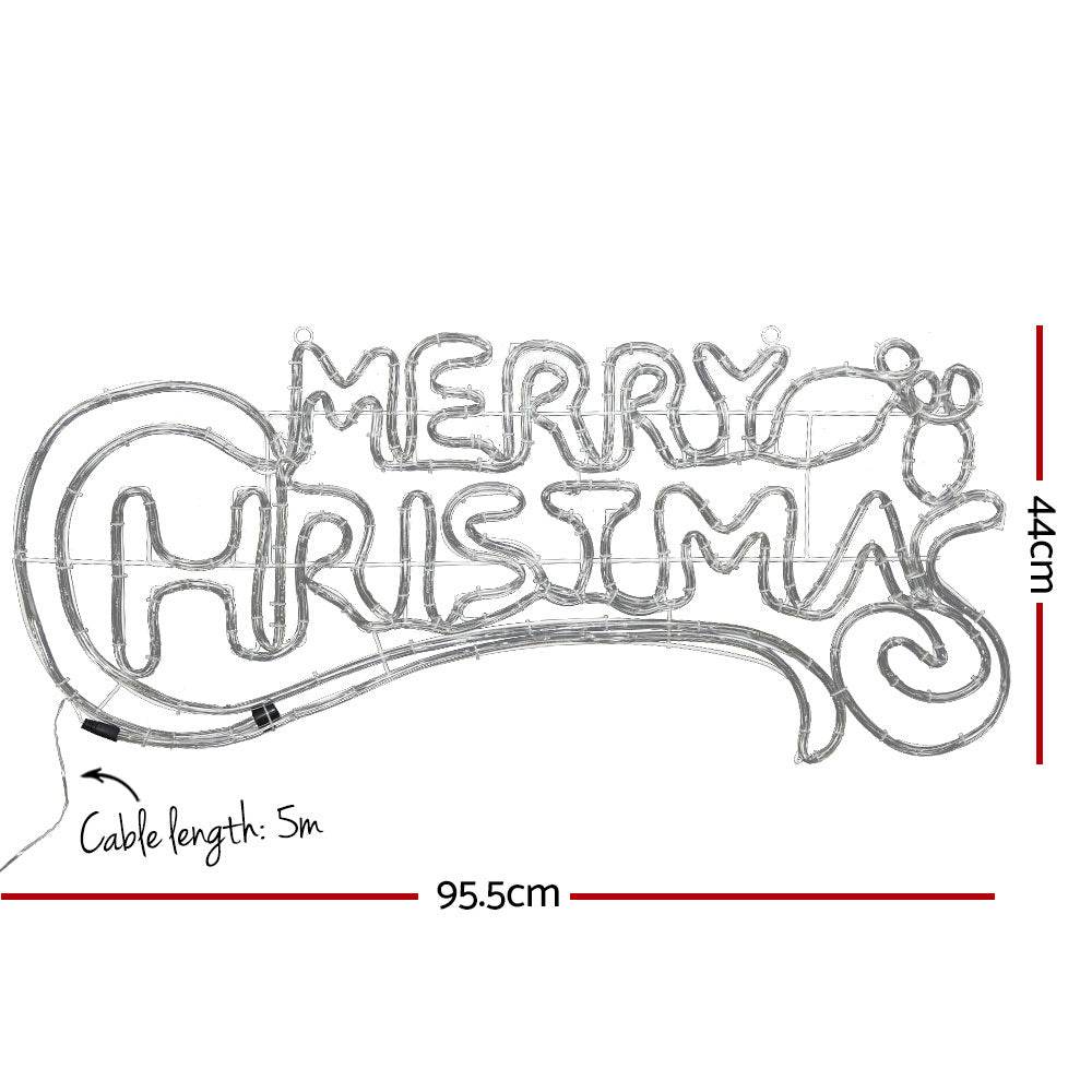 0.96M Christmas Lights Merry Christmas 288 LED Decorations Jingle Jollys - Outdoorium