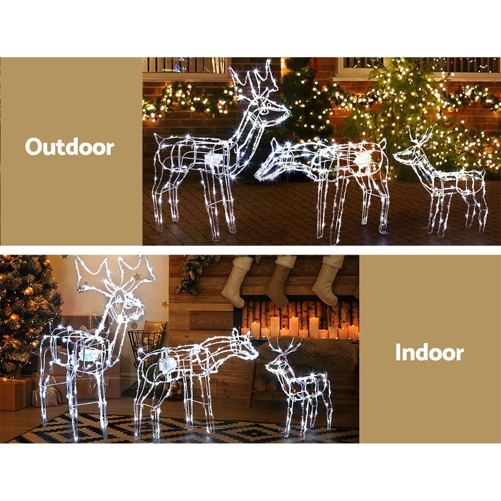 Jingle Jollys Christmas Motif Lights LED Rope Reindeer Waterproof Outdoor - Outdoorium