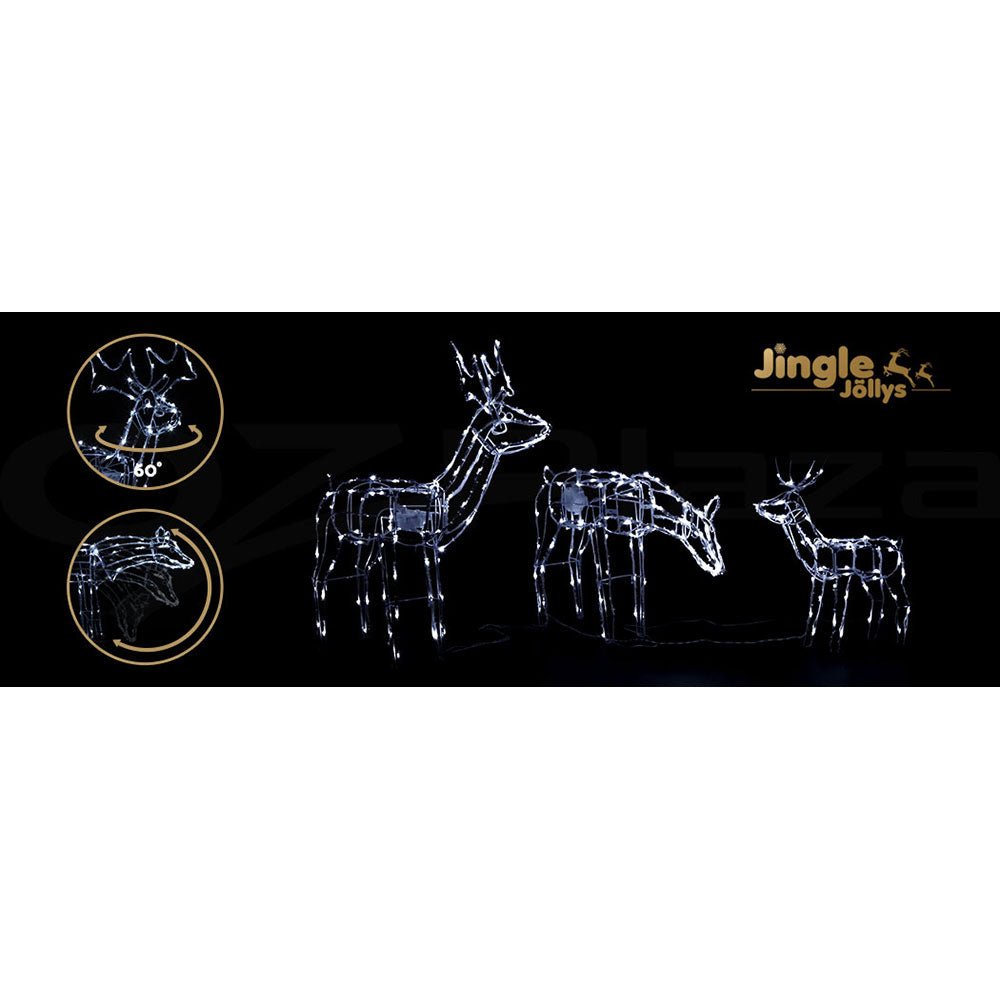 Jingle Jollys Christmas Motif Lights LED Rope Reindeer Waterproof Outdoor - Outdoorium