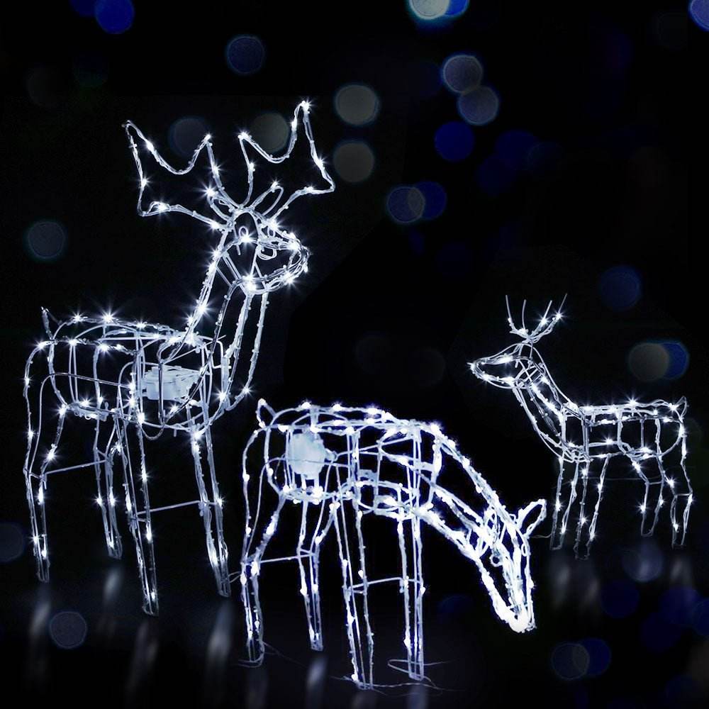 3 PCS Christmas Lights Reindeers 250 LED Decorations Jingle Jollys | Outdoorium