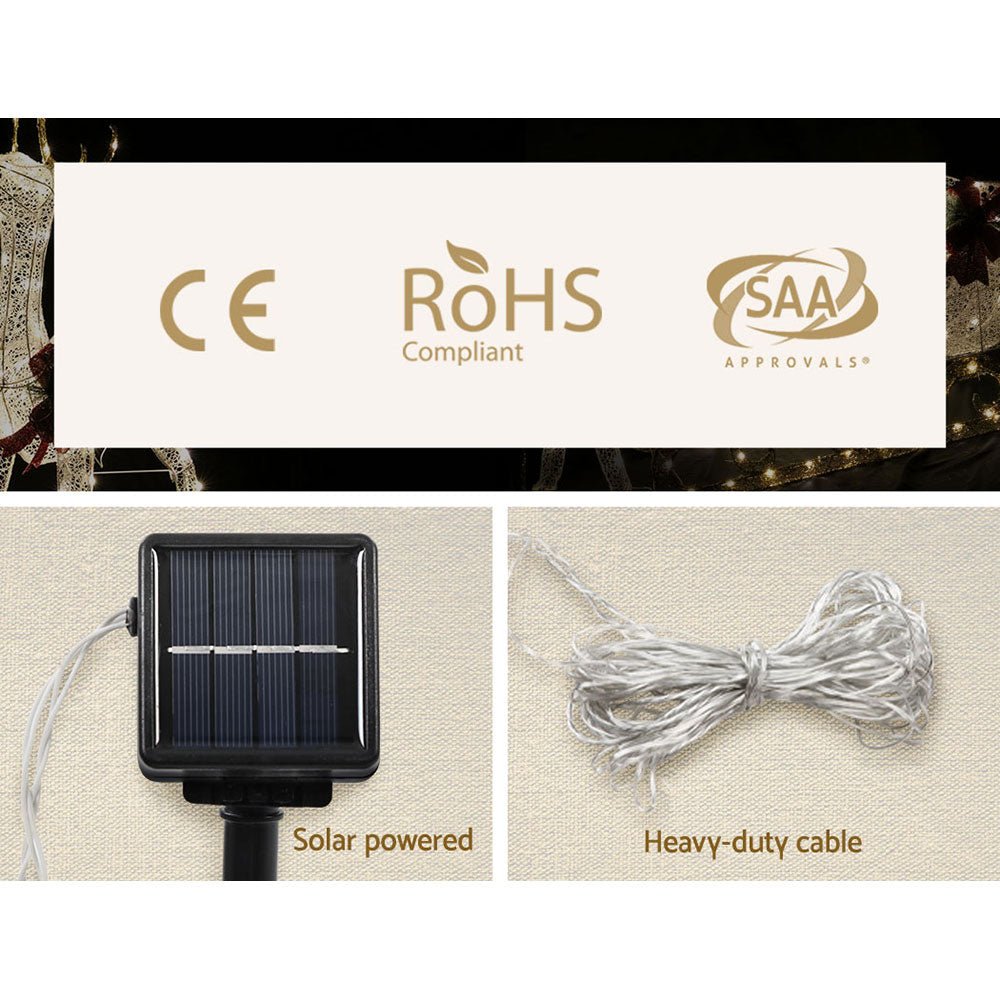 Jingle Jollys Christmas Motif Lights LED Rope Reindeer Waterproof Solar Powered - Outdoorium