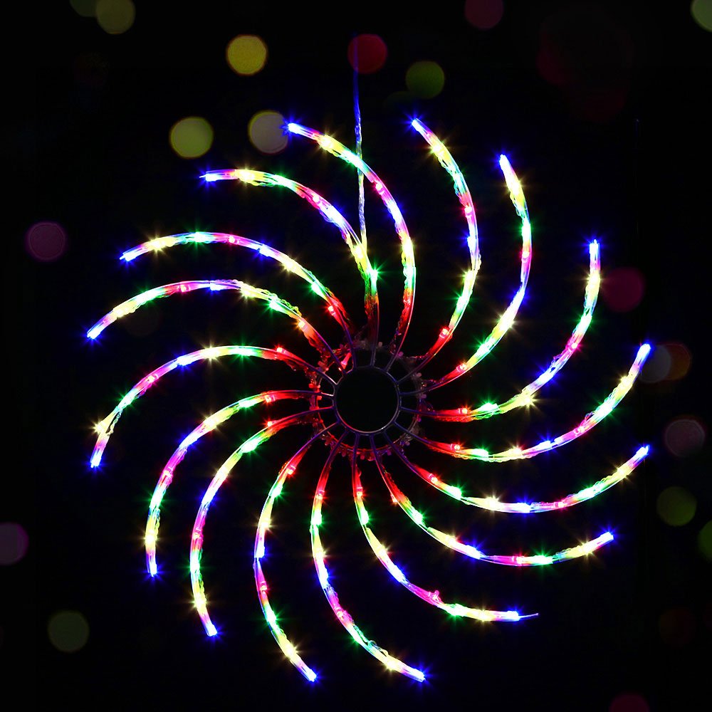 Jingle Jollys Christmas Motif Lights LED Spinner Light Waterproof Colourful - Outdoorium