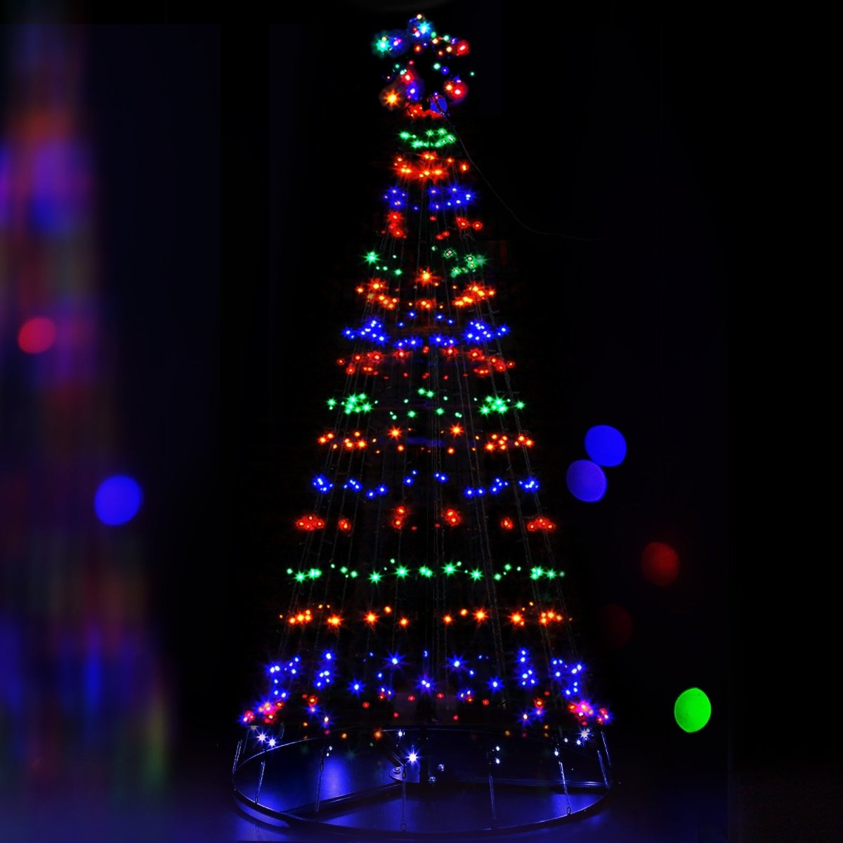 Jingle Jollys Christmas Tree 2.1M 264 LED Xmas Trees Solar Power Multi Colour - Outdoorium