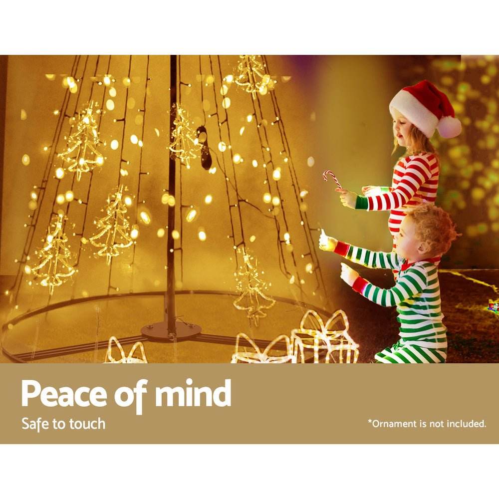 2.1M Christmas Tree LED Solar Warm Jingle Jollys - Outdoorium