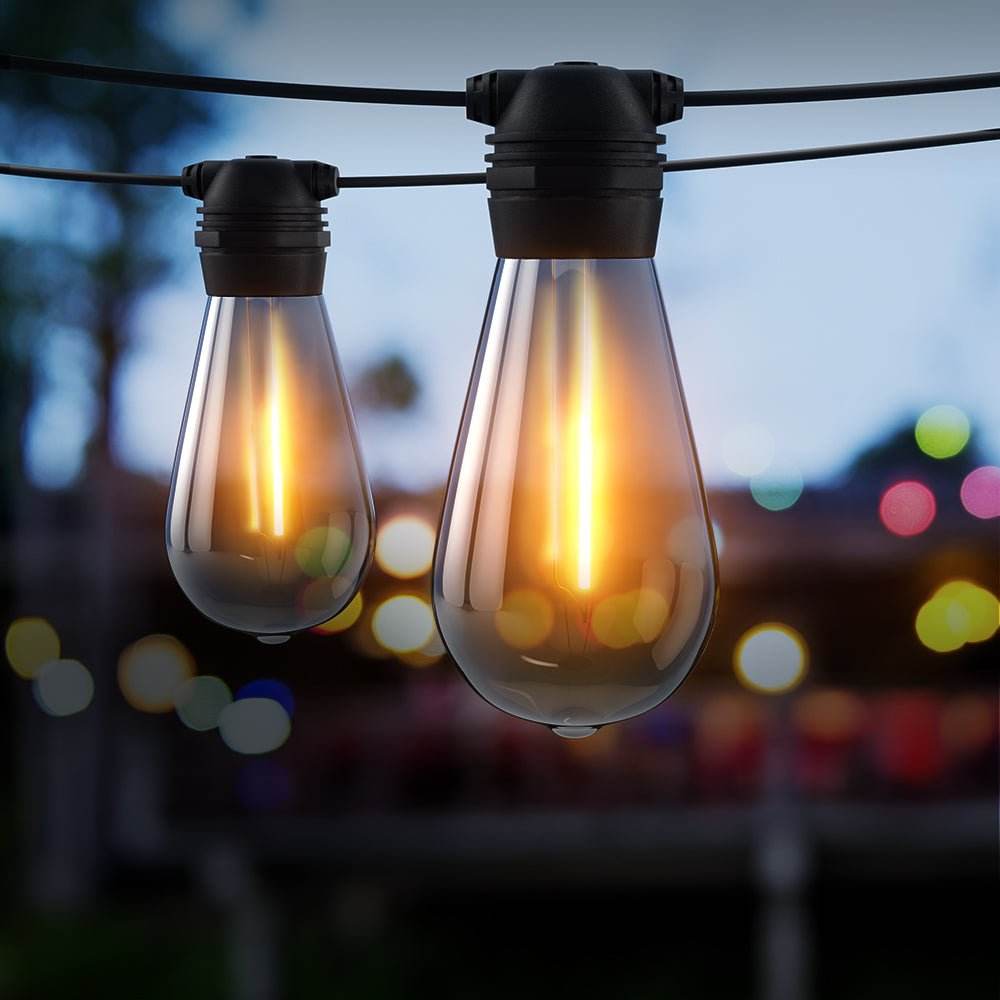 Jingle Jollys LED Solar Festoon Lights 23m String Light Outdoor - Outdoorium