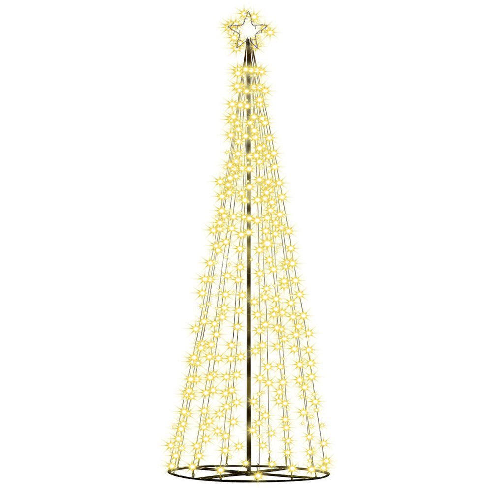 Jingle Jollys Solar Christmas Tree 3.6M LED Xmas Tree 8 Light Modes Warm White - Outdoorium