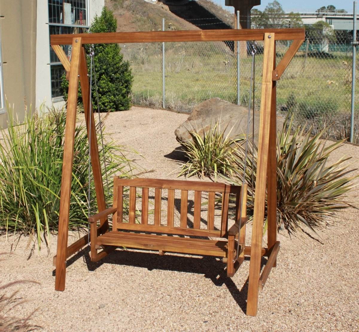 Kid Outdoor Hardwood Garden Swing - Outdoorium