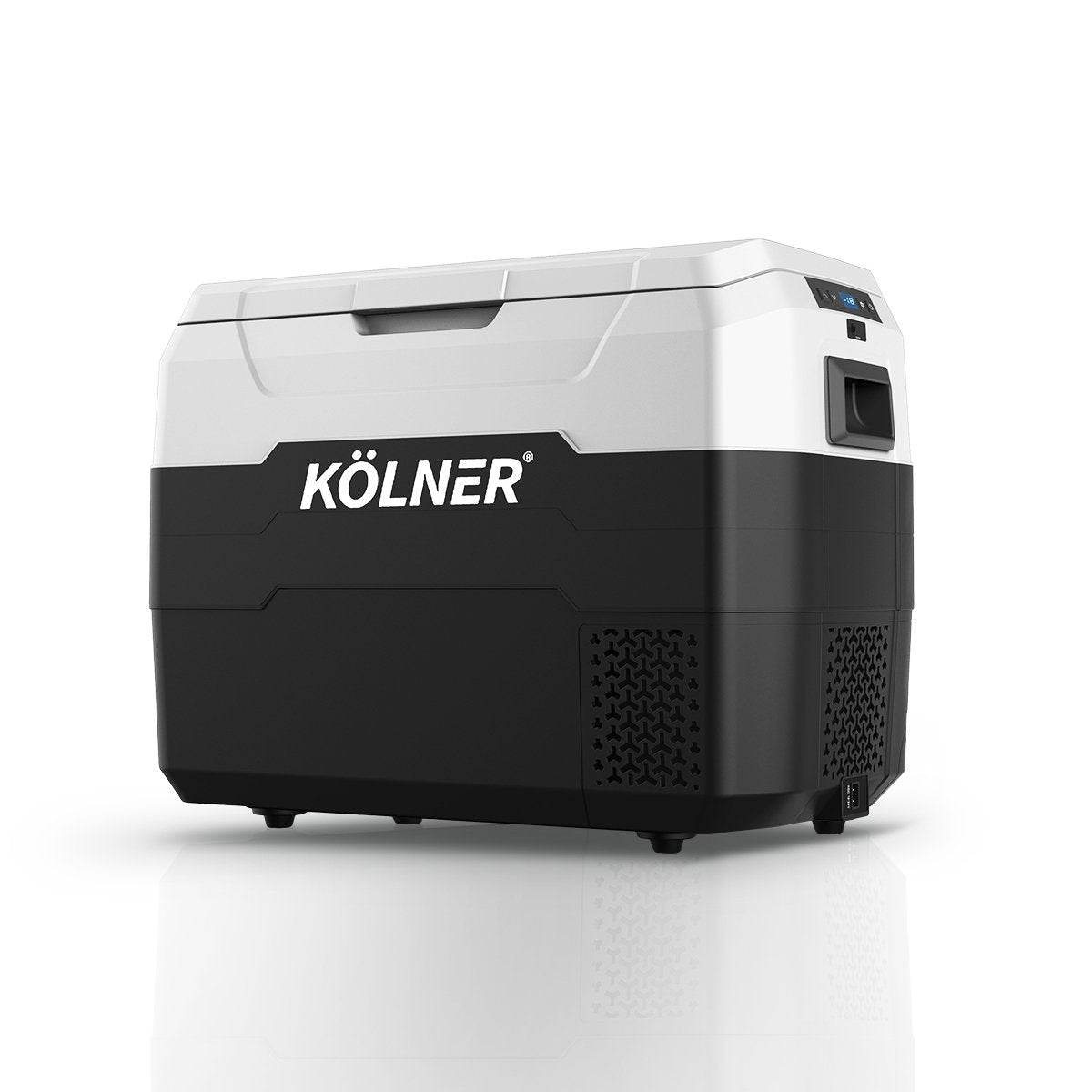 Kolner 40l Fridge Freezer Cooler 12/24/240v Camping Portable Esky Refrigerator - Black - Outdoorium