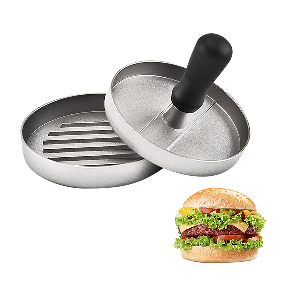 Large Round Hamburger Patty Maker Grill Press Burger Metal Mold Cooking Tools - Outdoorium