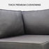 LONDON RATTAN 1 Seater Outdoor Corner Modular Lounge Chair, Grey - Outdoorium