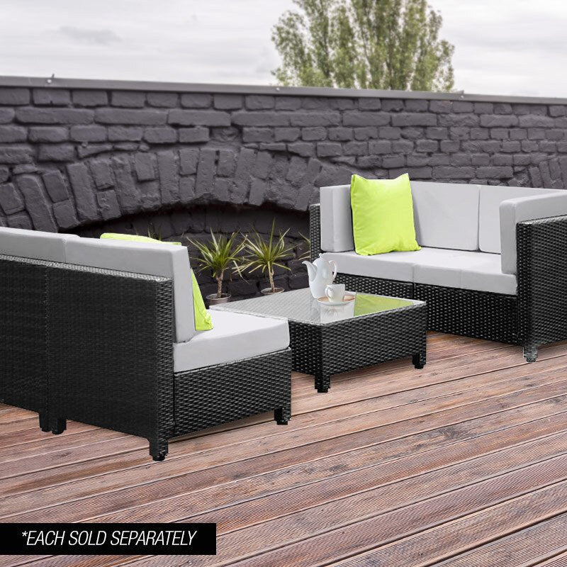 LONDON RATTAN 1pc Sofa Outdoor Furniture Setting -Corner Garden Lounge Chair - Outdoorium