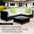 LONDON RATTAN 1pc Sofa Outdoor Furniture Setting -Corner Garden Lounge Chair - Outdoorium