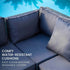 LONDON RATTAN 6 Seater Modular Outdoor Lounge Setting with Ottoman, Grey - Outdoorium