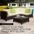 LONDON RATTAN Ottoman Outdoor Wicker Furniture Garden Sofa Lounge Foot Stool - Outdoorium